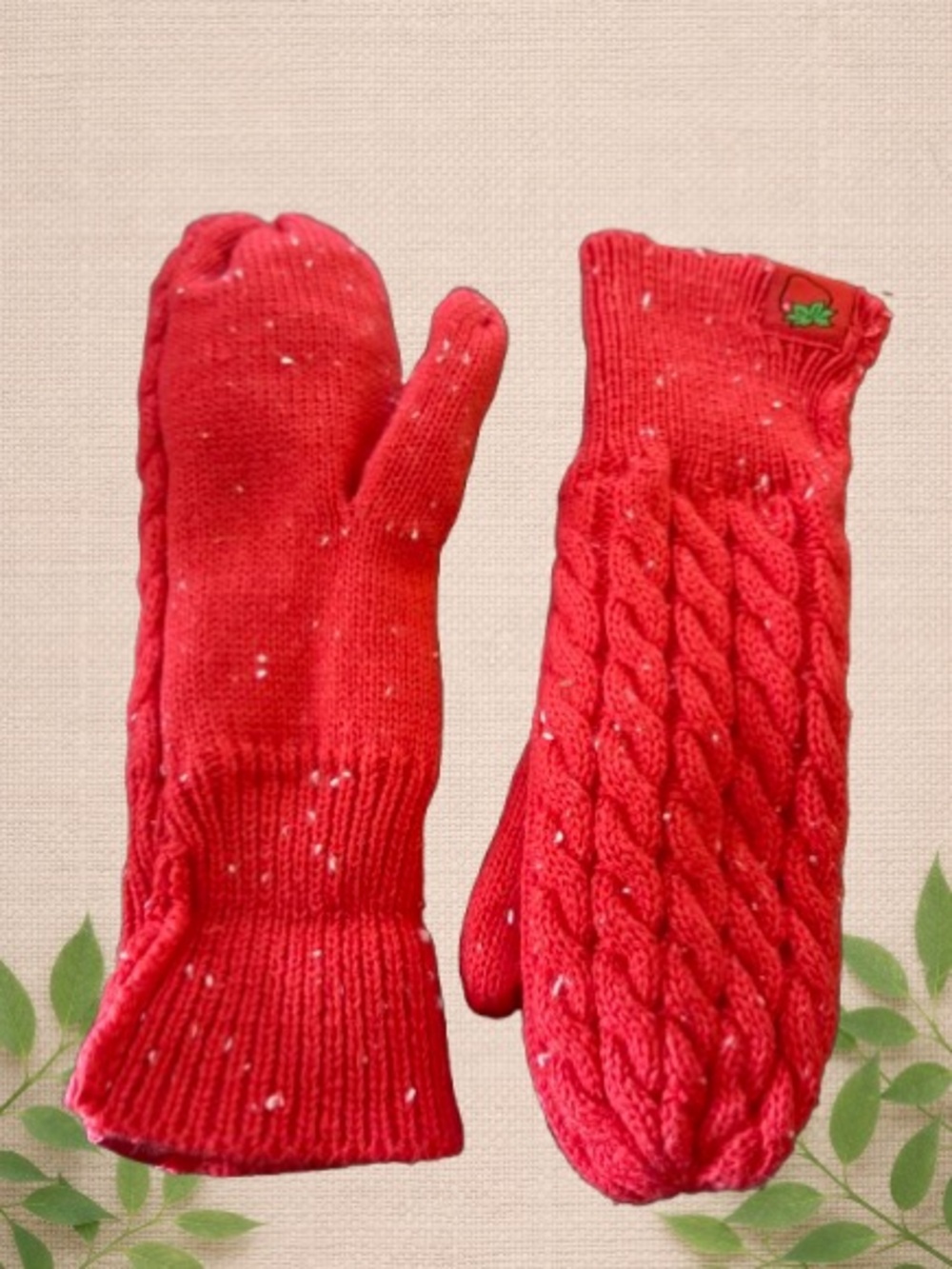 Strawberry Shortcake Red Knit Mittens Vintage Kids Accessory